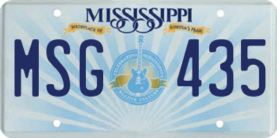 MS license plate MSG435