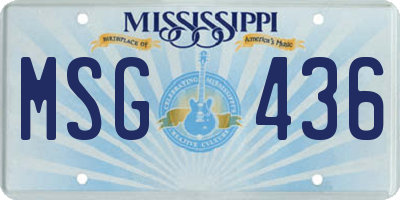 MS license plate MSG436