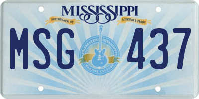 MS license plate MSG437