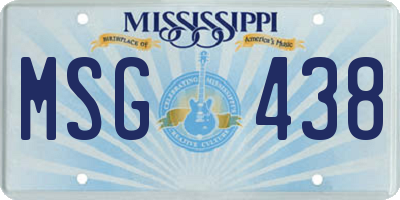 MS license plate MSG438