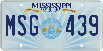 MS license plate MSG439