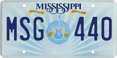 MS license plate MSG440