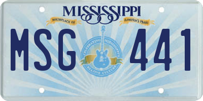 MS license plate MSG441
