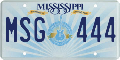 MS license plate MSG444