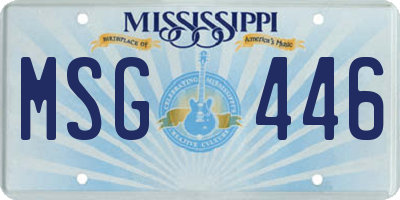 MS license plate MSG446