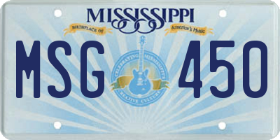 MS license plate MSG450