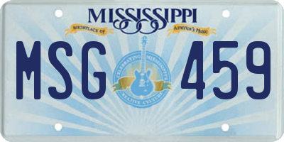 MS license plate MSG459