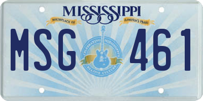 MS license plate MSG461
