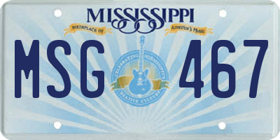 MS license plate MSG467