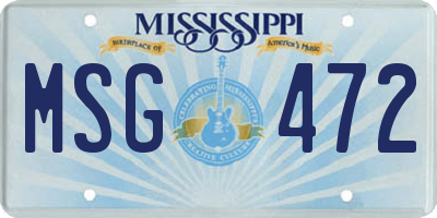 MS license plate MSG472