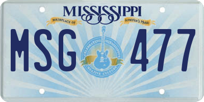 MS license plate MSG477