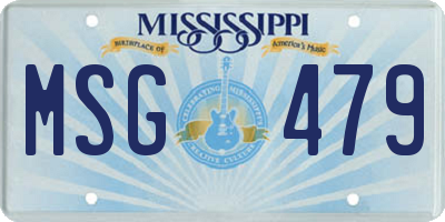 MS license plate MSG479