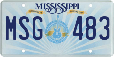 MS license plate MSG483
