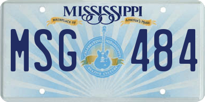 MS license plate MSG484