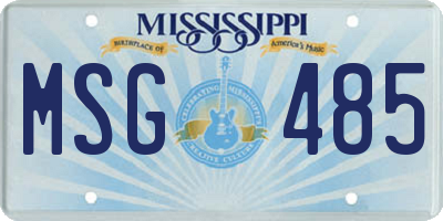 MS license plate MSG485