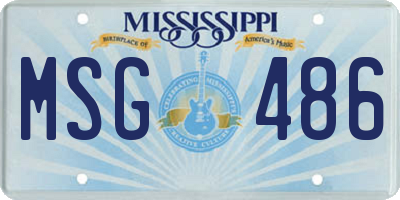 MS license plate MSG486