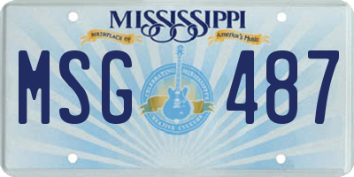 MS license plate MSG487
