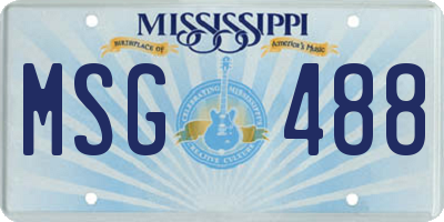 MS license plate MSG488