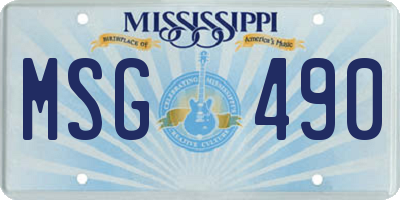 MS license plate MSG490