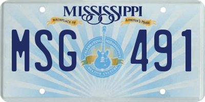 MS license plate MSG491