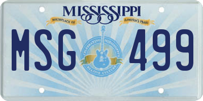 MS license plate MSG499