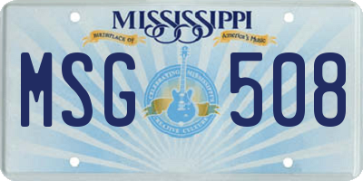 MS license plate MSG508