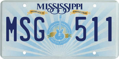 MS license plate MSG511