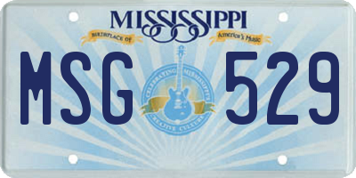 MS license plate MSG529