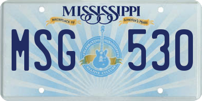 MS license plate MSG530