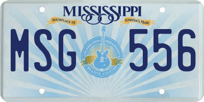 MS license plate MSG556