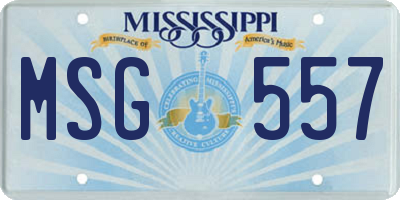 MS license plate MSG557