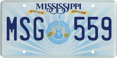 MS license plate MSG559