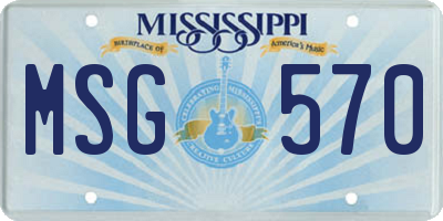 MS license plate MSG570