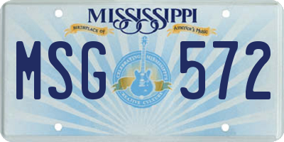 MS license plate MSG572