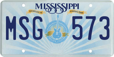 MS license plate MSG573