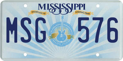 MS license plate MSG576