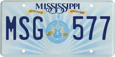 MS license plate MSG577