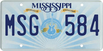 MS license plate MSG584