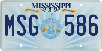 MS license plate MSG586