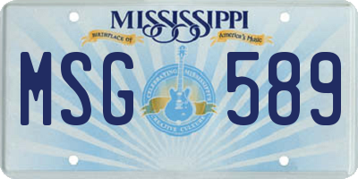 MS license plate MSG589
