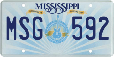 MS license plate MSG592