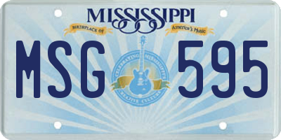 MS license plate MSG595