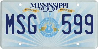 MS license plate MSG599