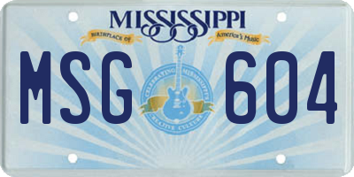 MS license plate MSG604