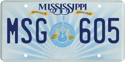 MS license plate MSG605