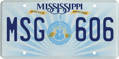 MS license plate MSG606