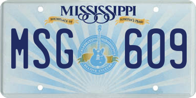 MS license plate MSG609