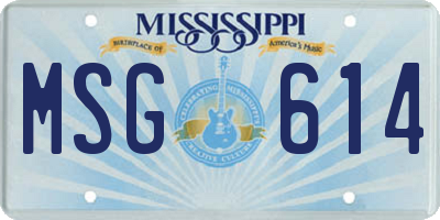 MS license plate MSG614