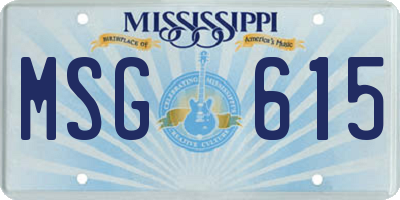MS license plate MSG615