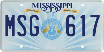 MS license plate MSG617